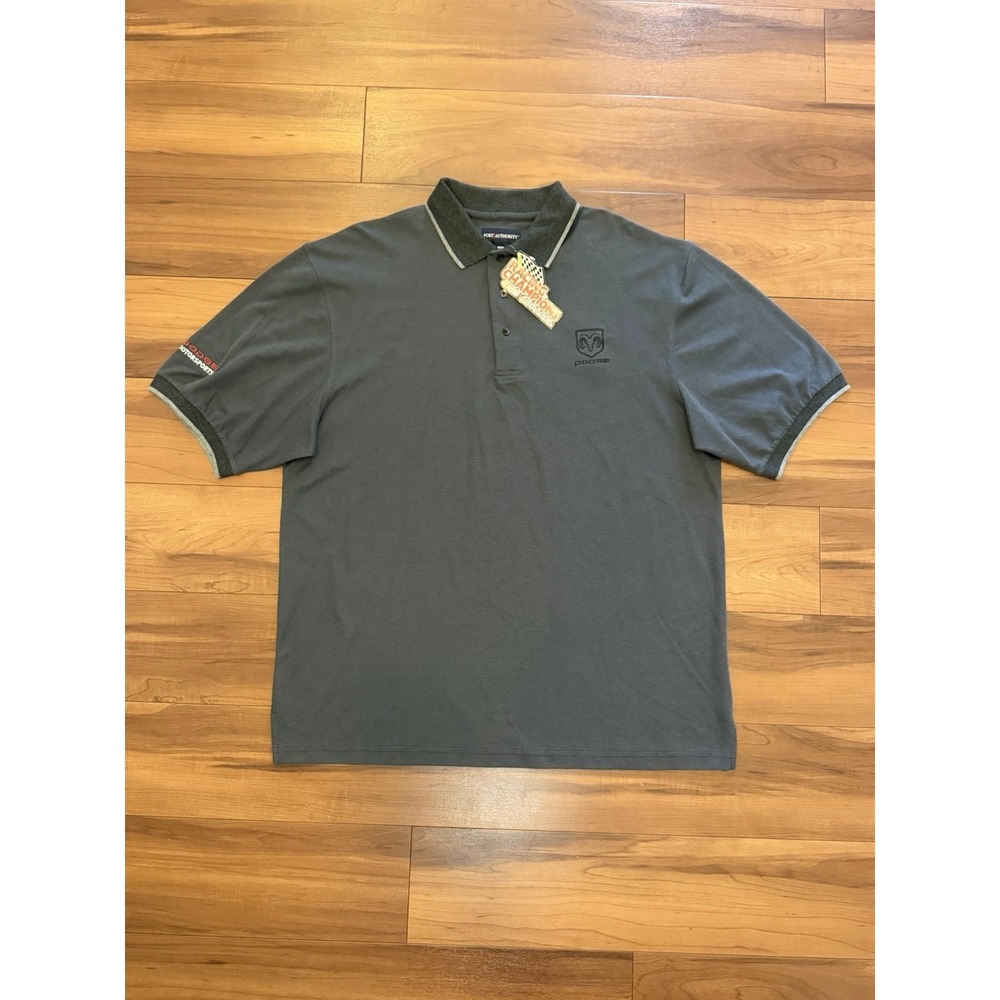 Vintage Dodge Motorsports Polo Shirt Gray Racing Champions NWT Men's Size XL